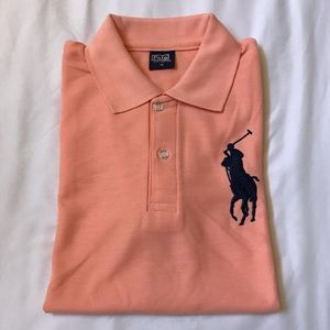 Polo 100% Cotton Salmon Color Polo Shirt Size Medium